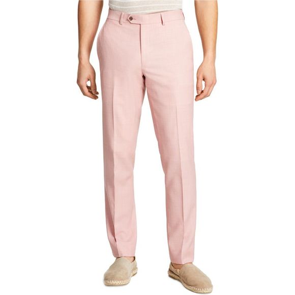 Bar III Mens Slim-Fit Wool Sharkskin Dress Pants 30W x 32L Pink - NWT $175 - Picture 1 of 2